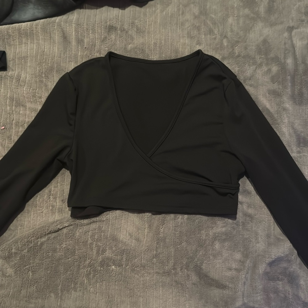 sexy black crossover shirt